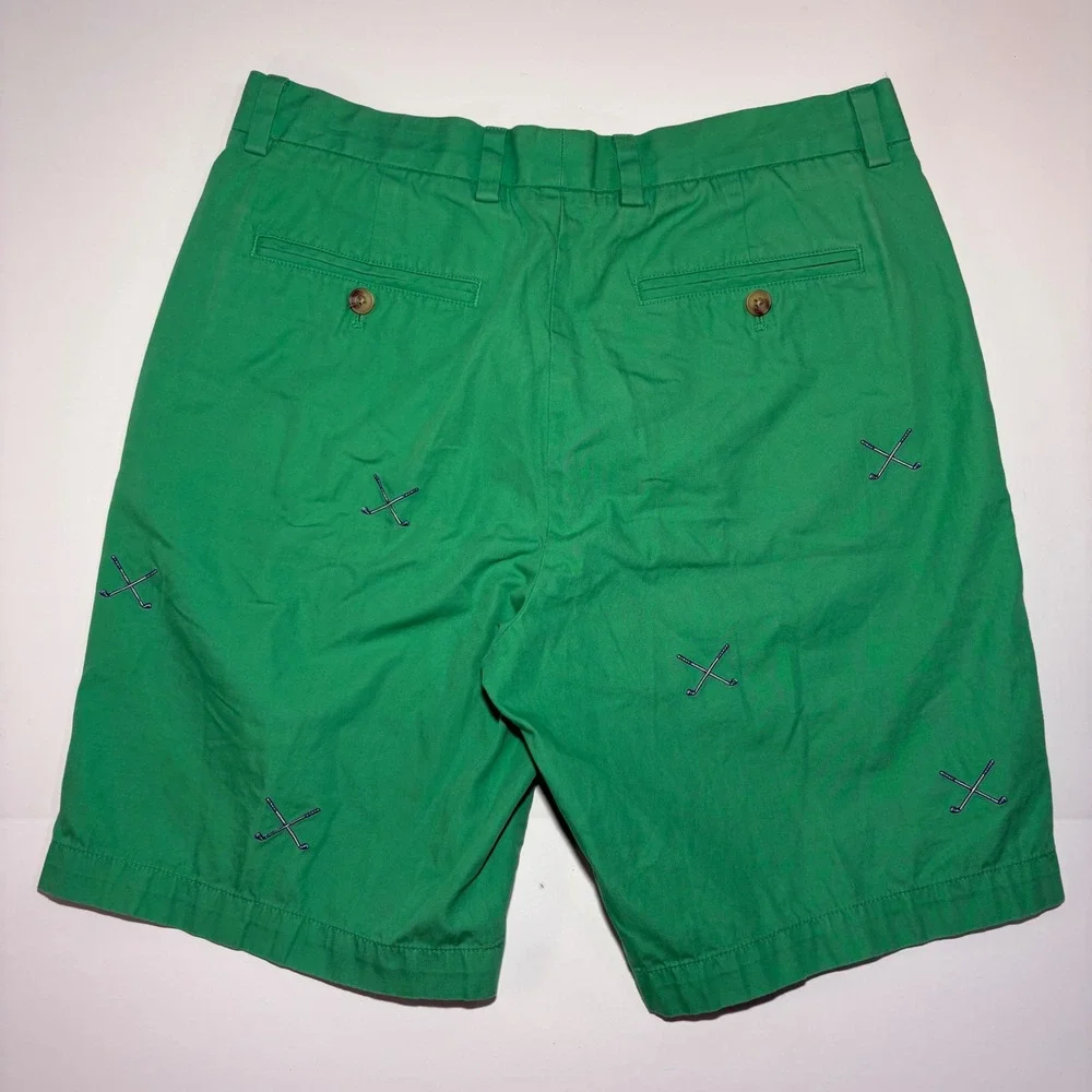 Vineyard Vines Mens‎ 32 Green Golf Club Embroidered Breaker Shorts Cotton Preppy